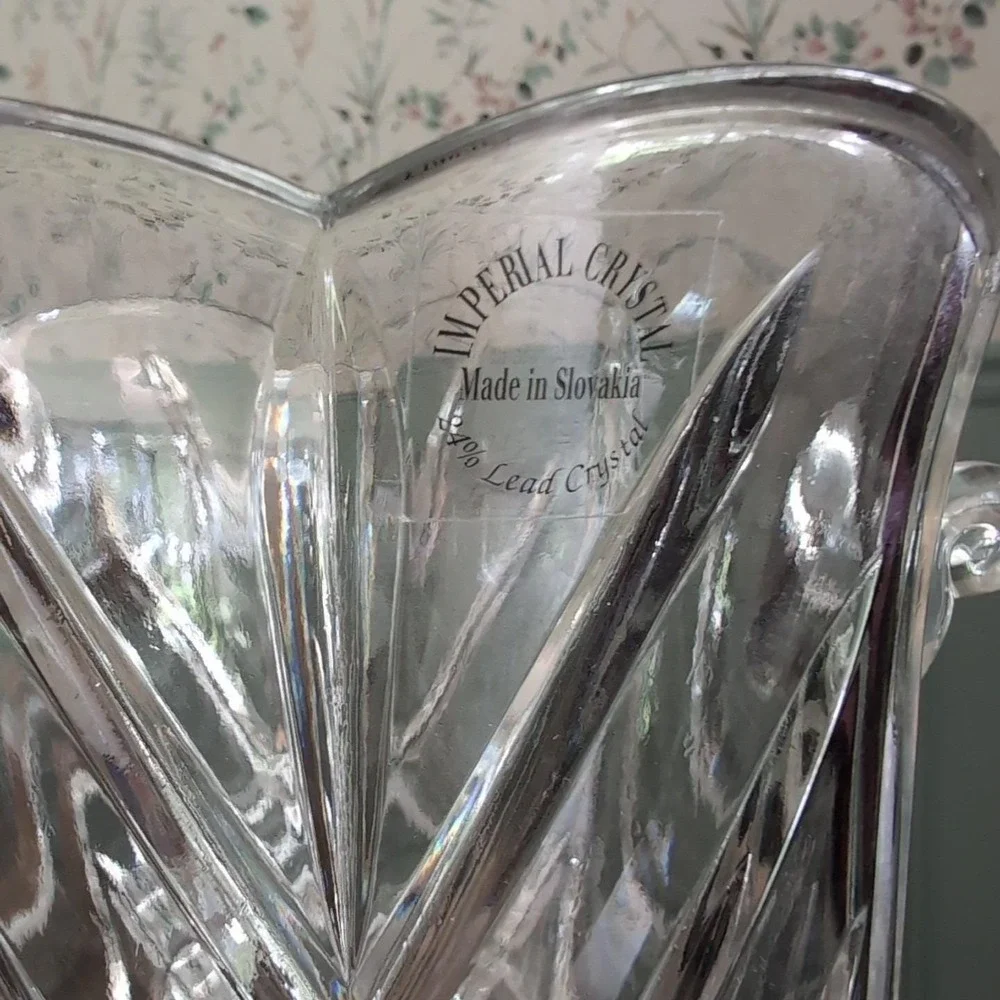 Vintage Towle Imperial Crystal 24% Lead Crystal Wine Chiller Ice Bucket Slovakia